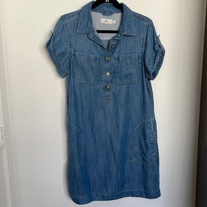 Vineyard Vines Chambray Denim dress with pockets sz 8 GUC